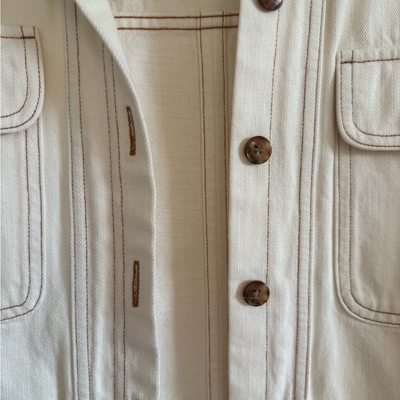 Sezane Cream Jean Jacket - Picture 3 of 4